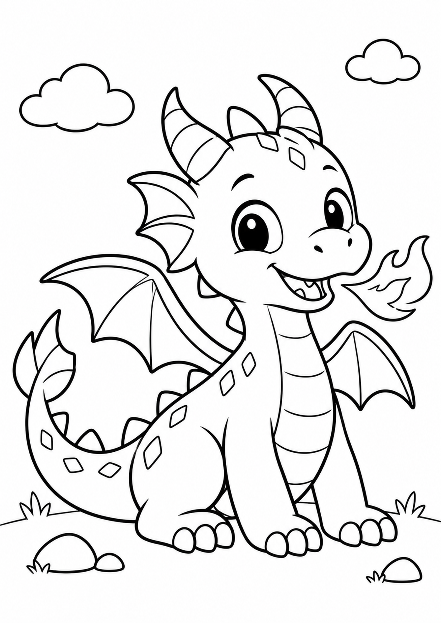 Babydrache speit Feuer