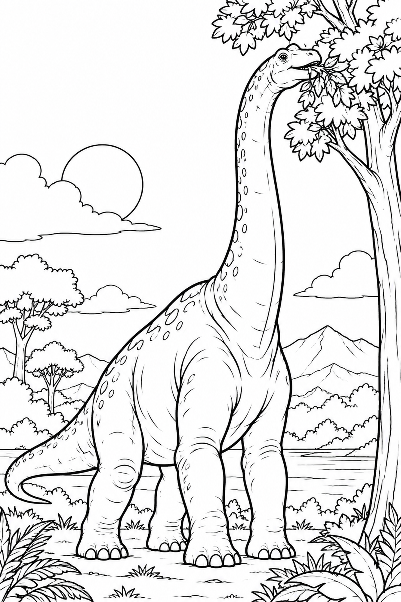 Brachiosaurus frisst Blätter