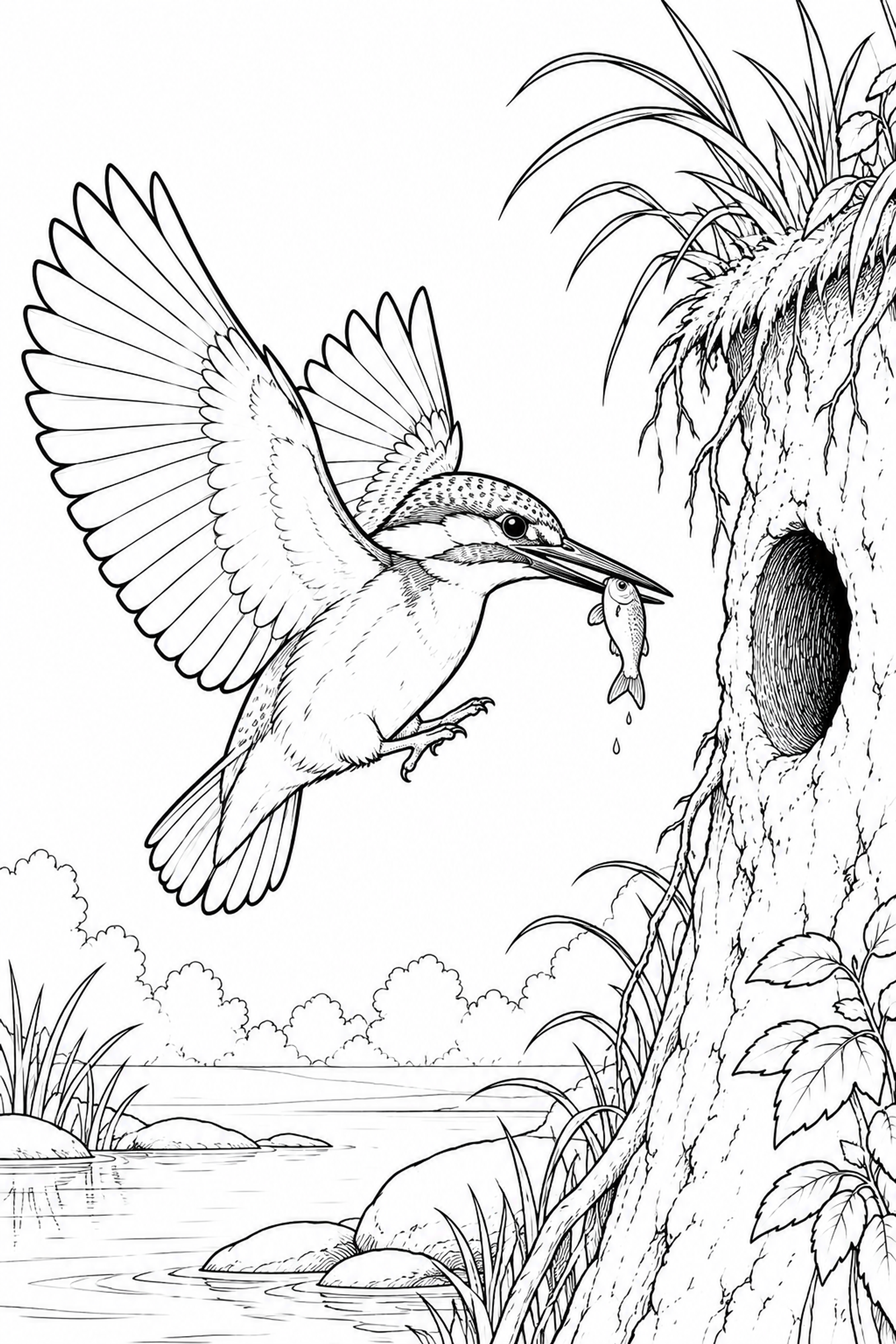 Eisvogel mit Fisch