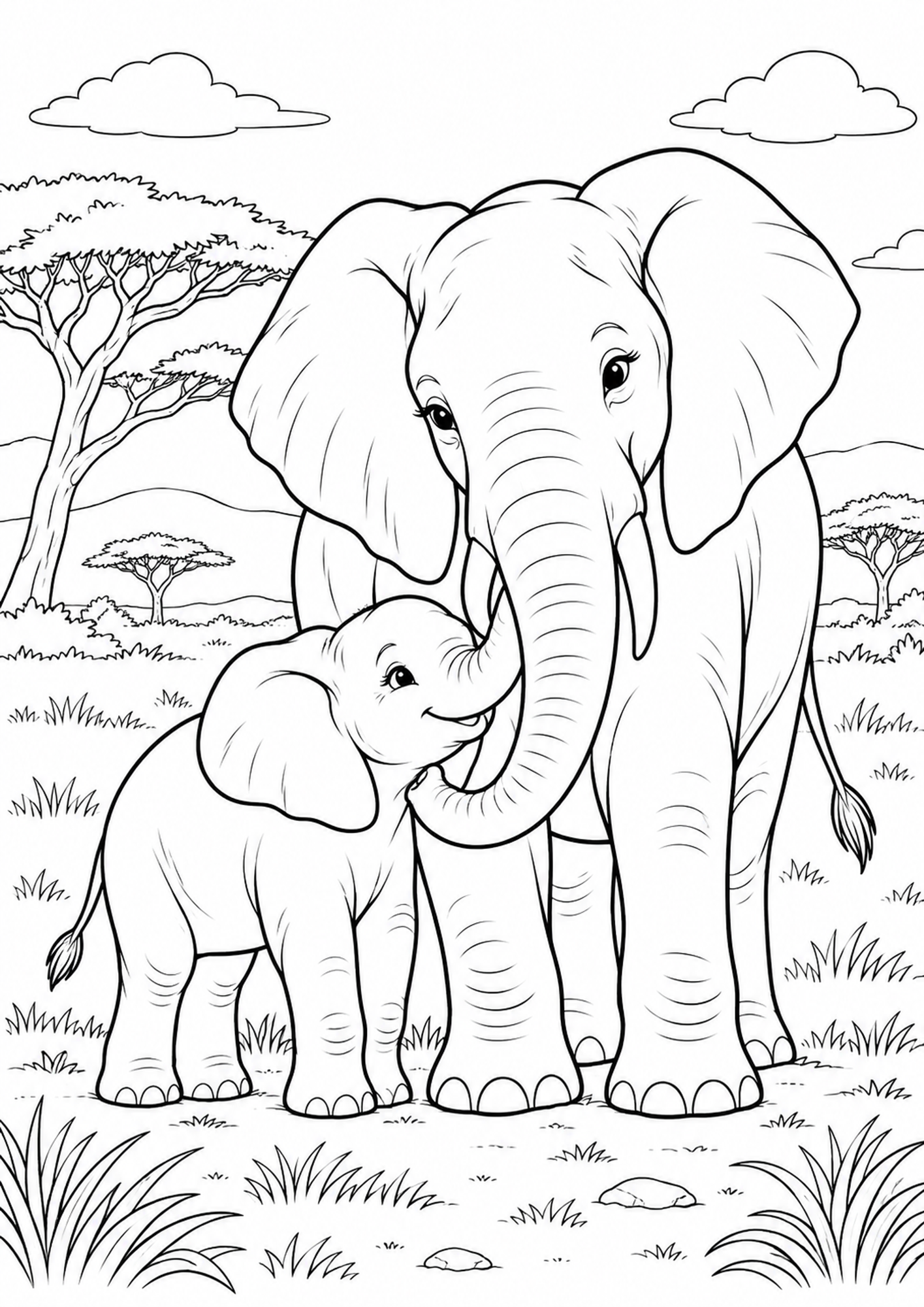 Elefantenmama mit Baby