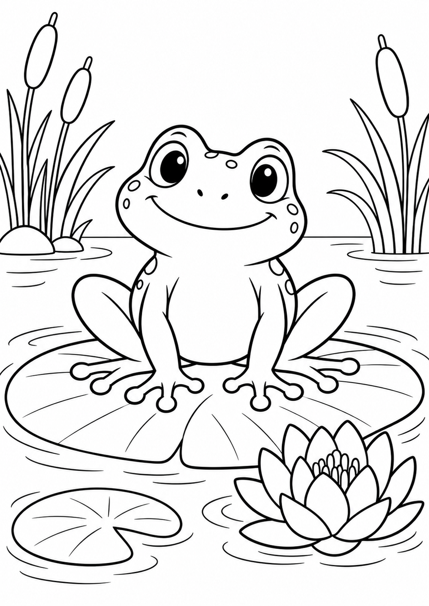 Frosch auf dem Seerosenblatt