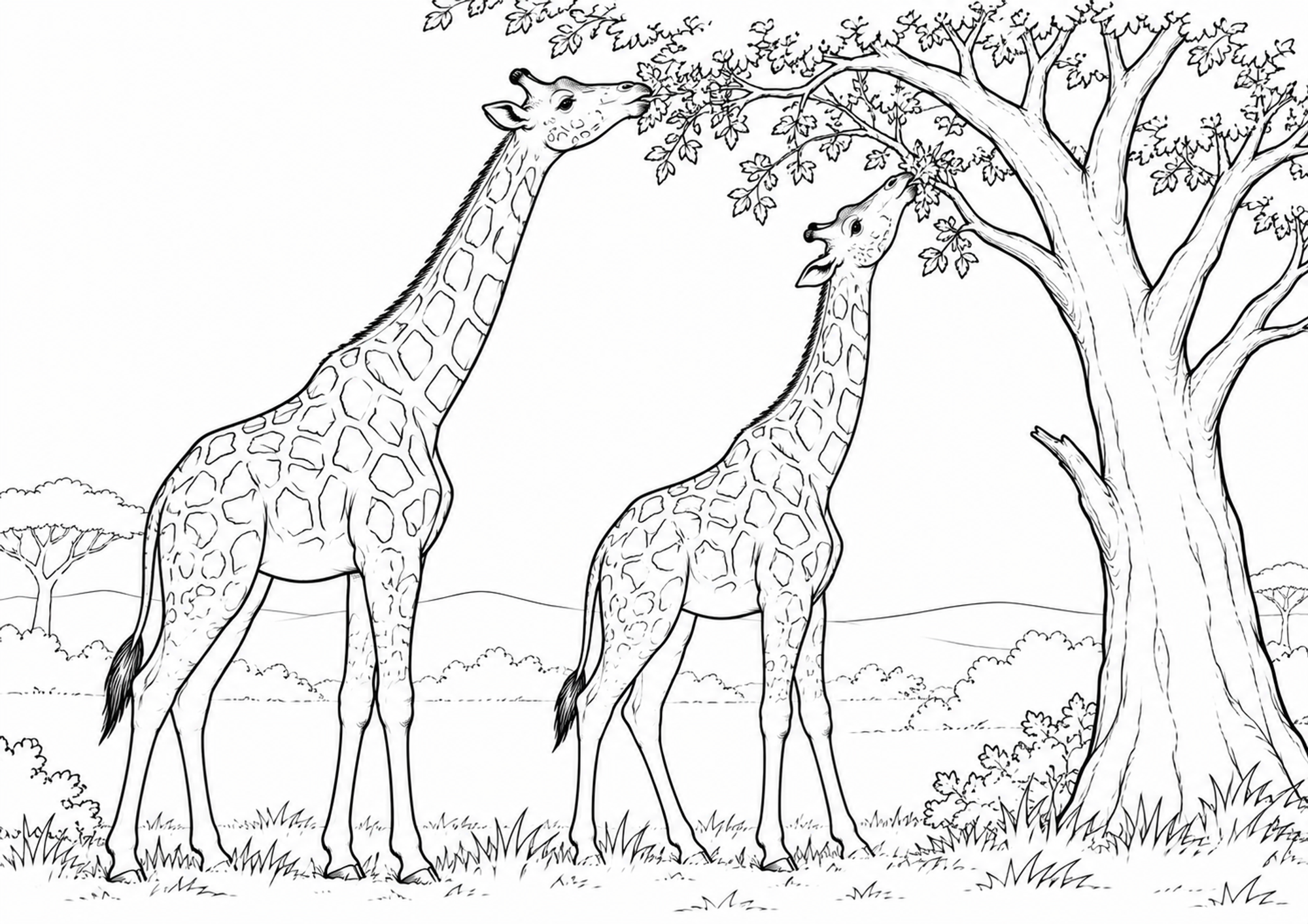 Zwei Giraffen am Baum
