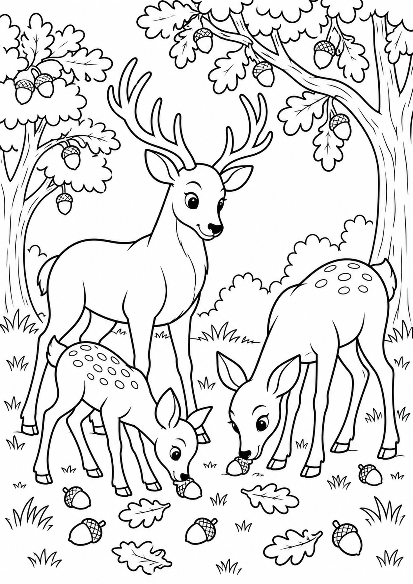 Hirsch mit Rehkitzen