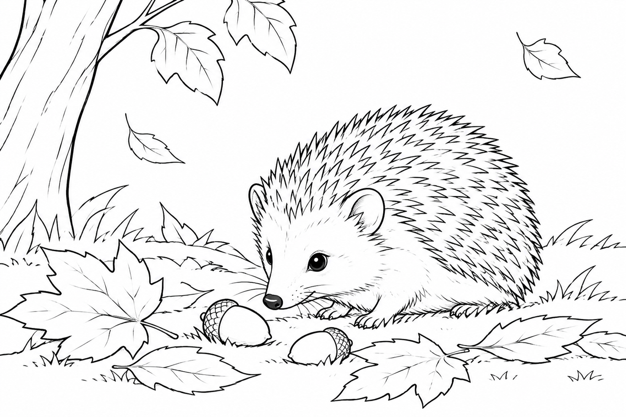 Igel im Herbstlaub