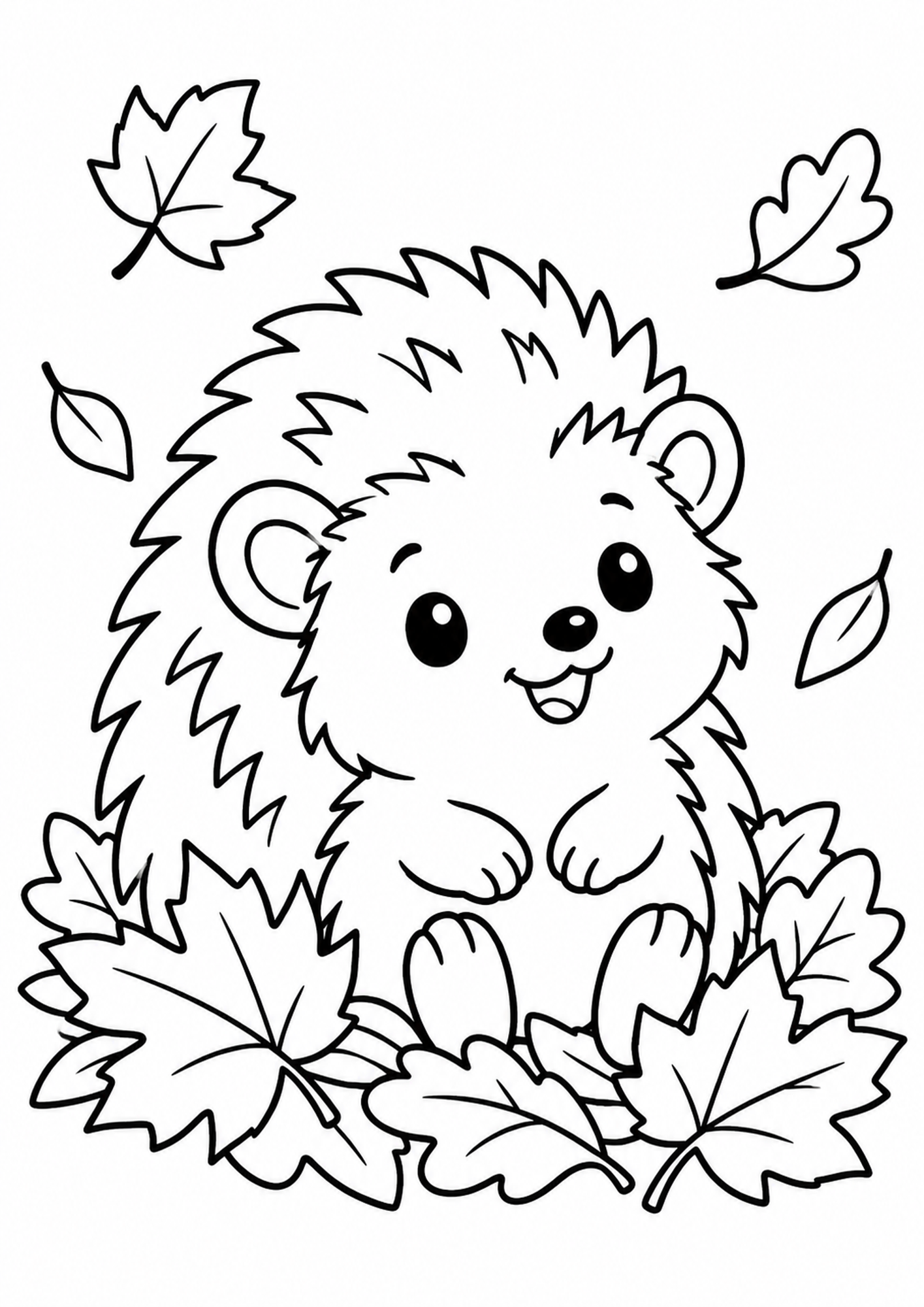 Kleiner Igel im Laub