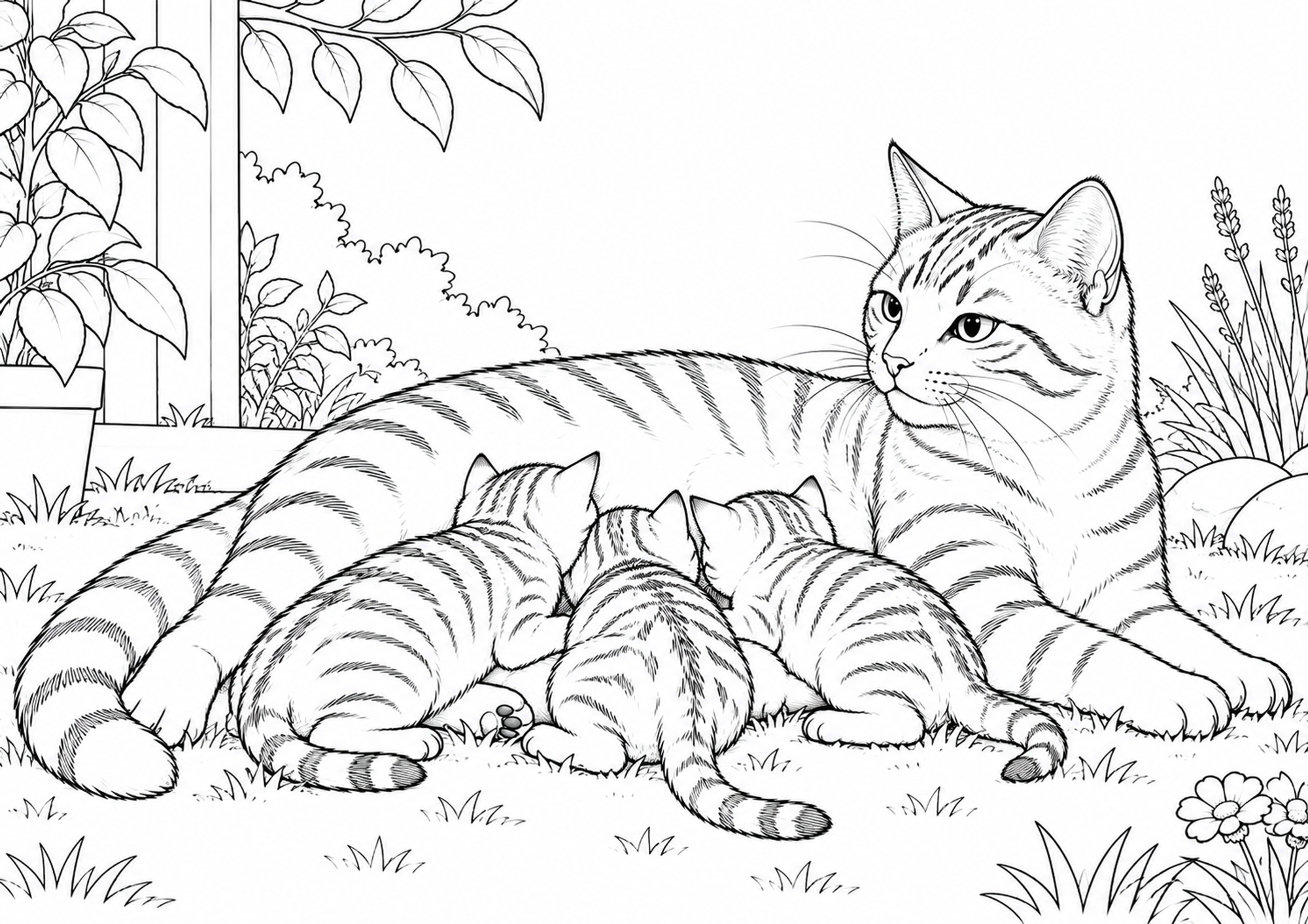 Katze mit Jungen