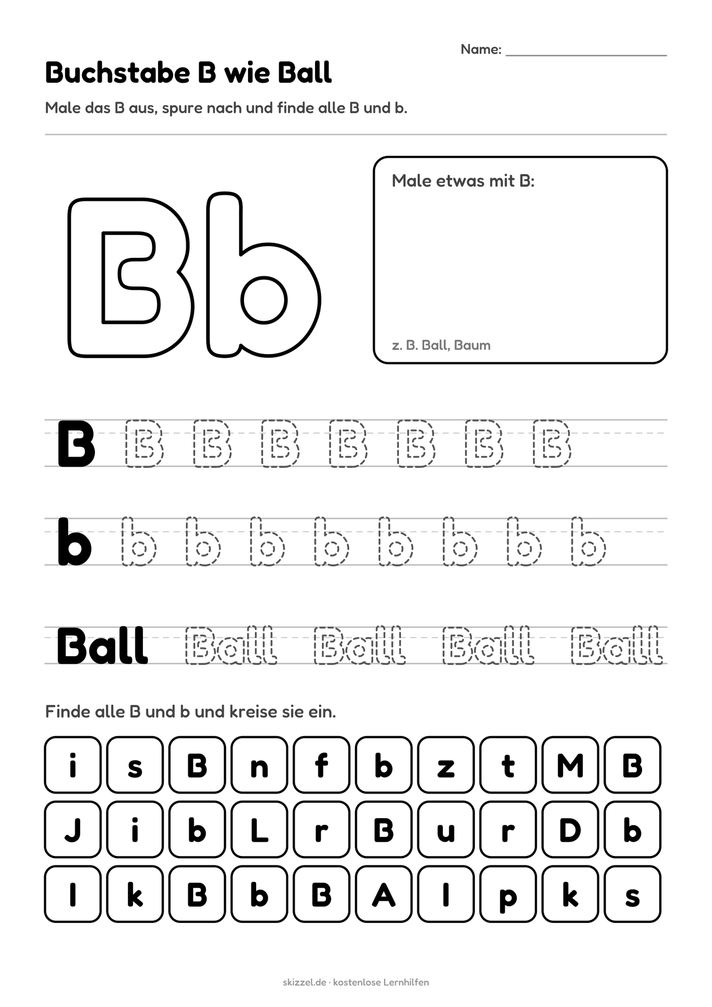 Buchstabe B wie Ball