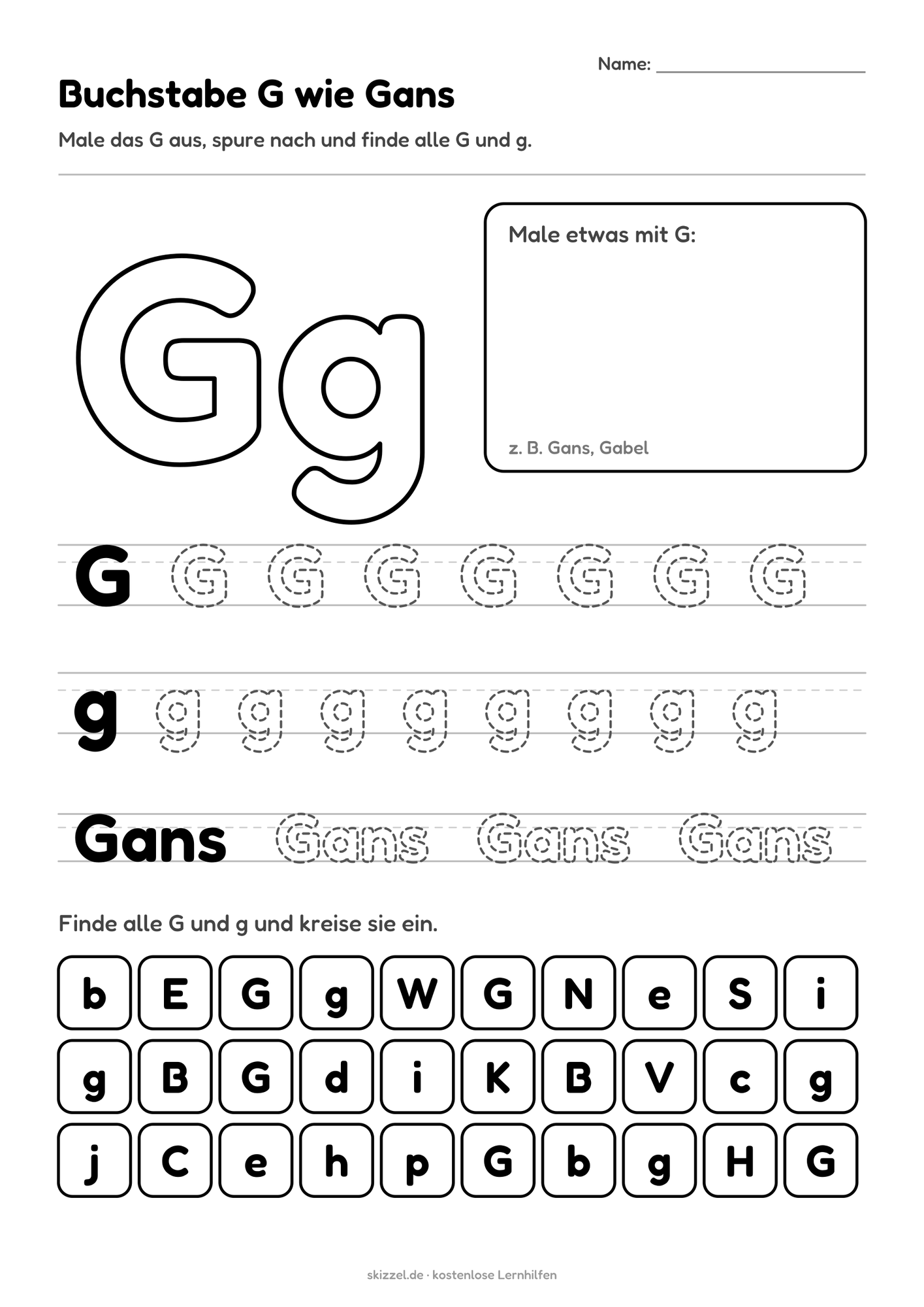 Buchstabe G wie Gans
