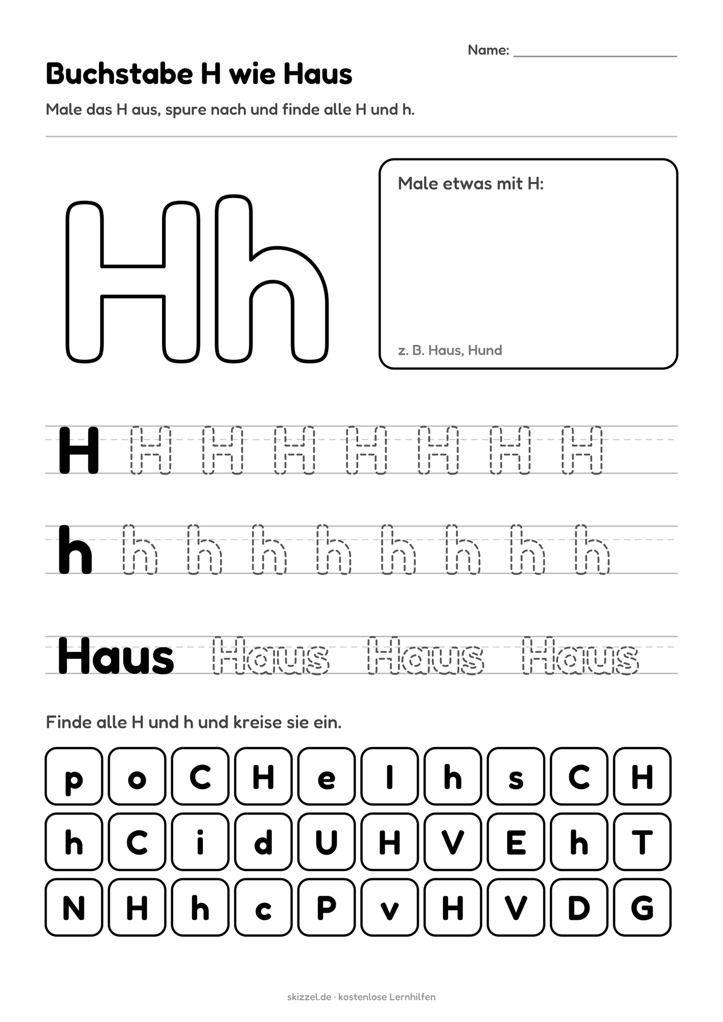 Buchstabe H wie Haus