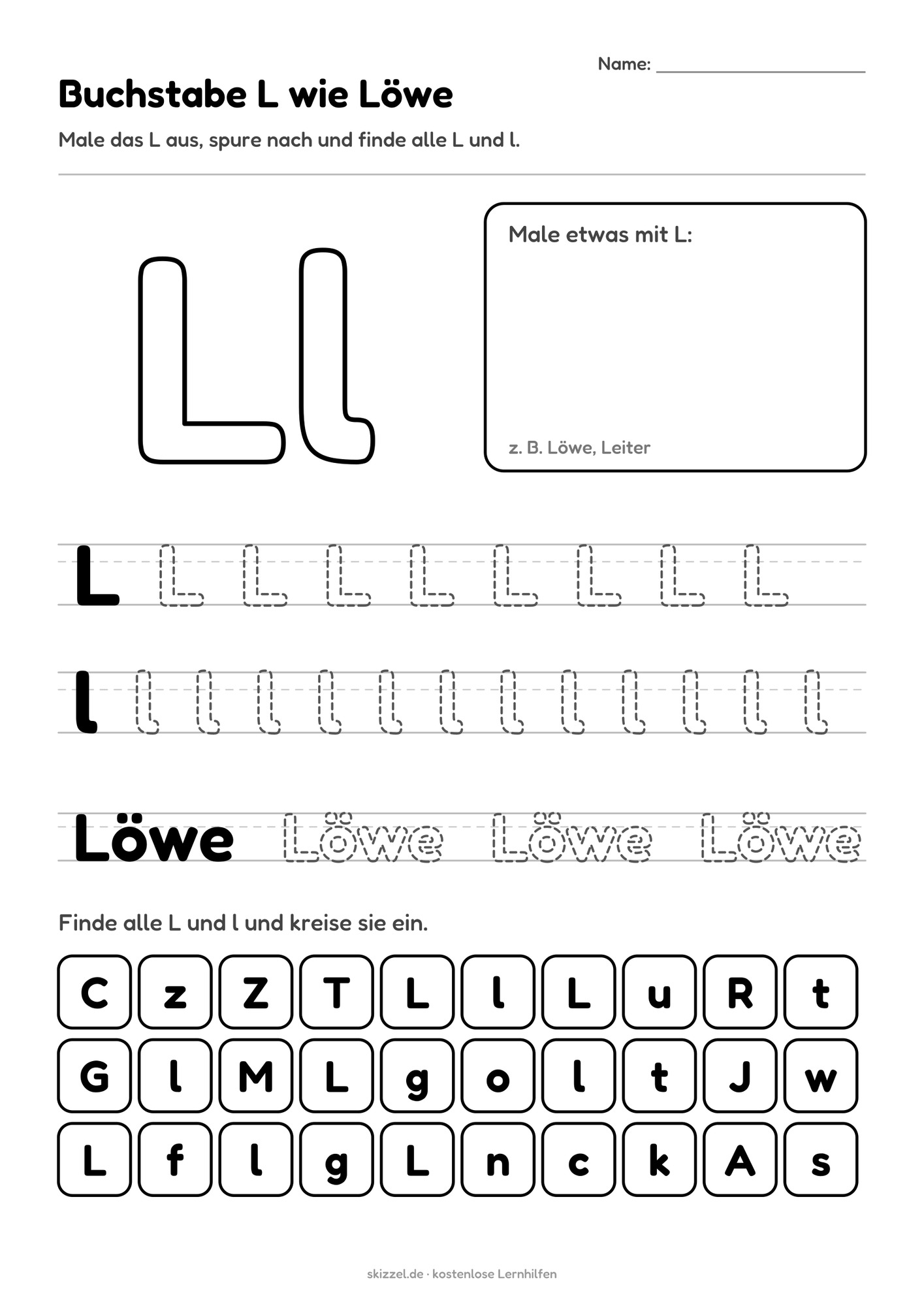 Buchstabe L wie Löwe
