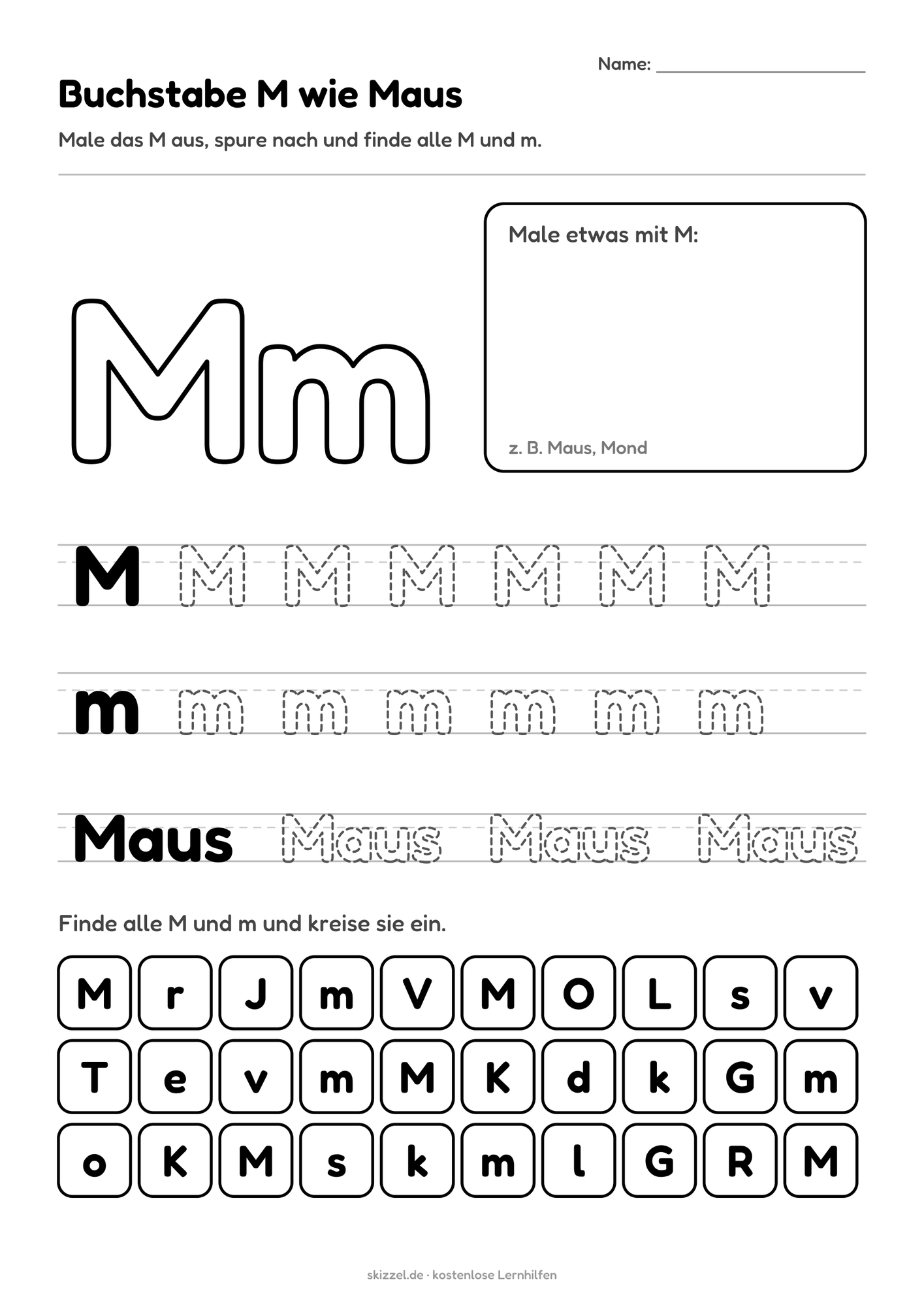 Buchstabe M wie Maus