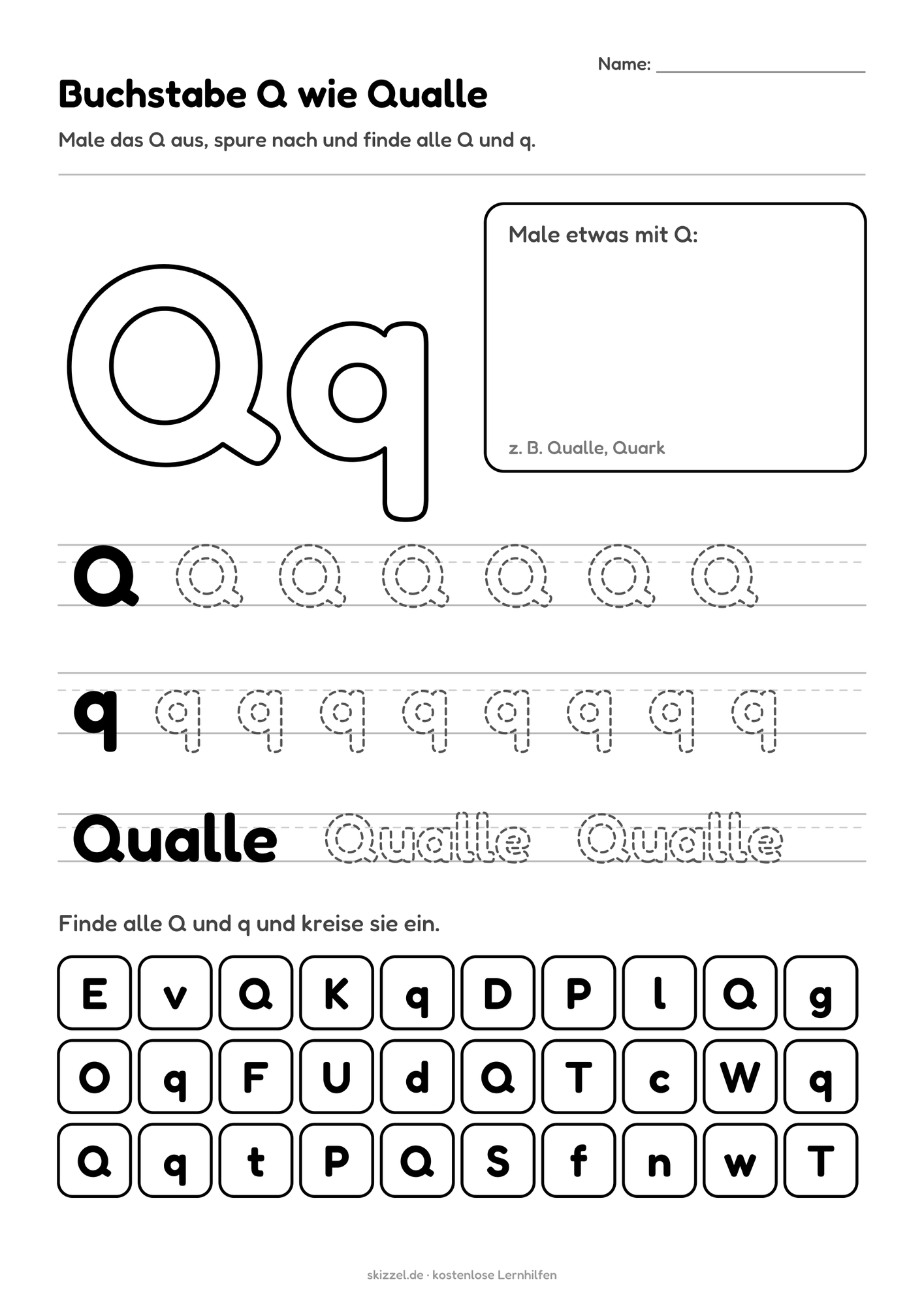 Buchstabe Q wie Qualle