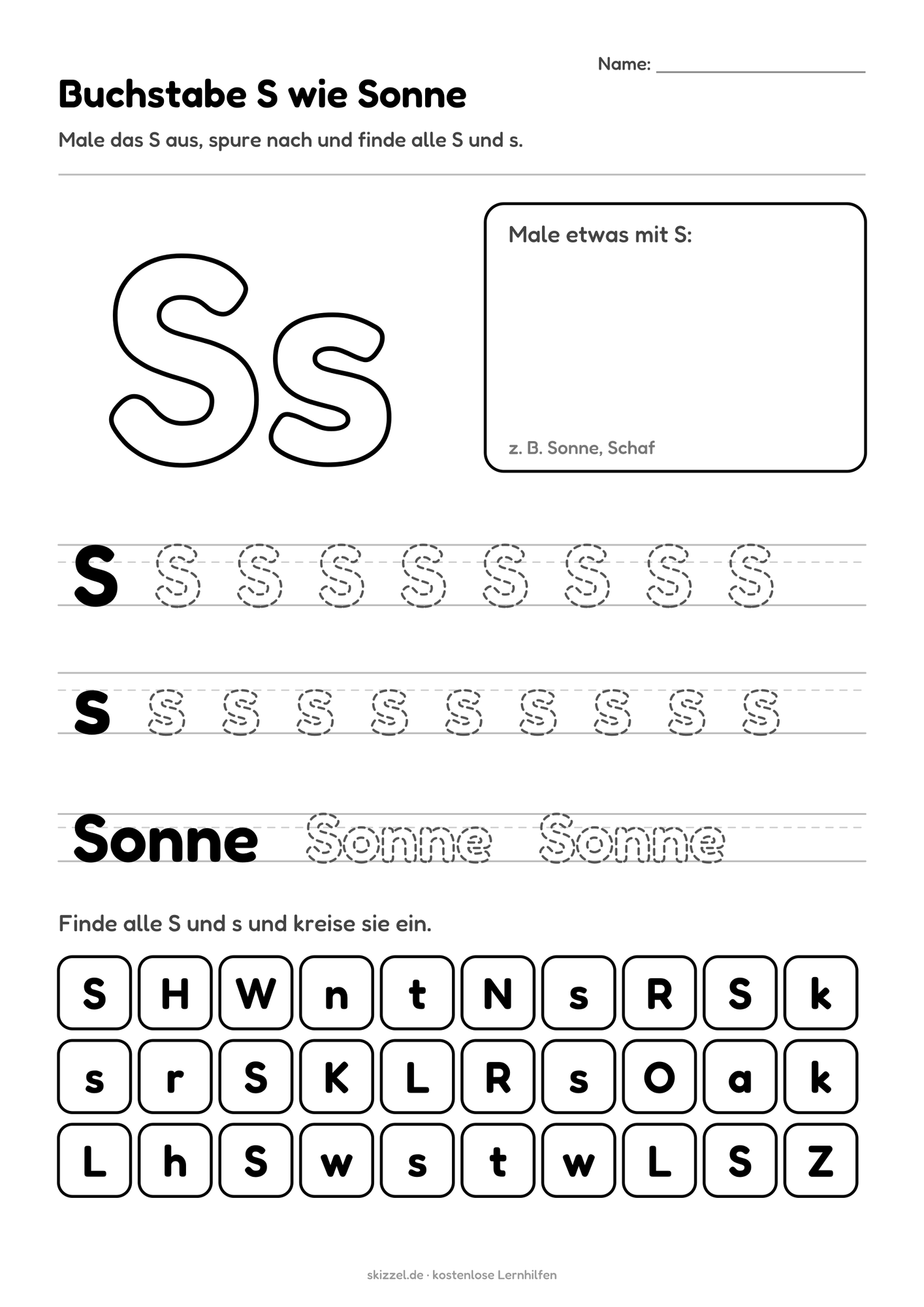 Buchstabe S wie Sonne