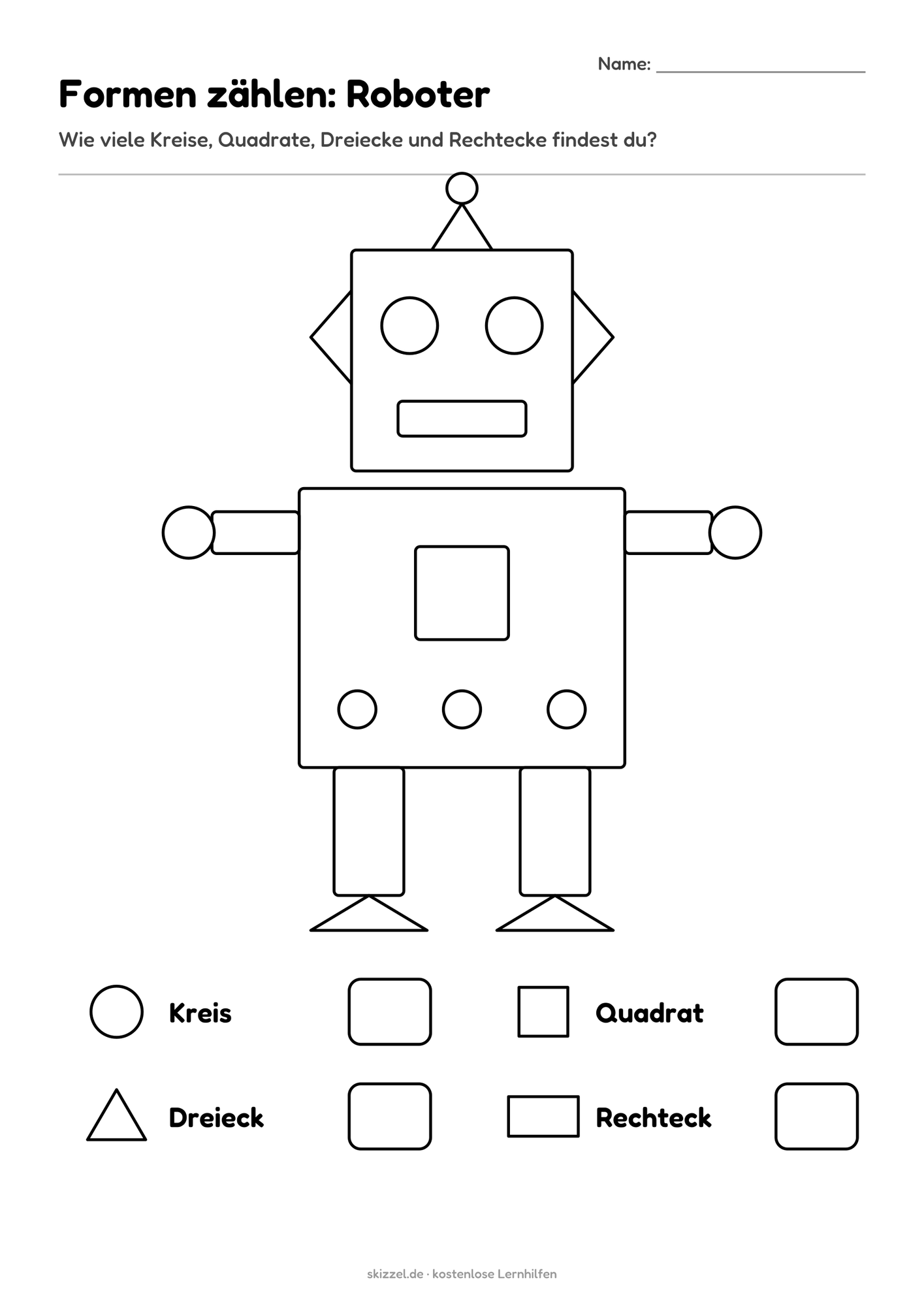 Formen zählen: Roboter