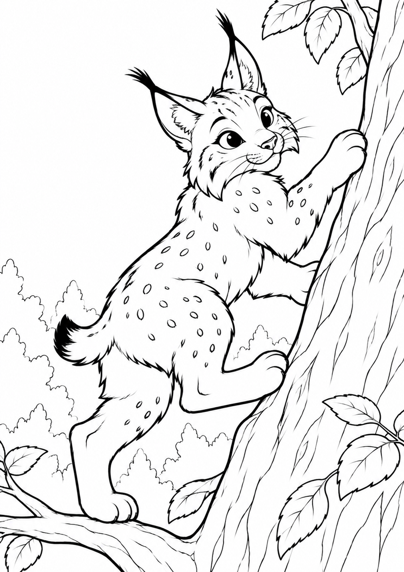 Kletternder Luchs