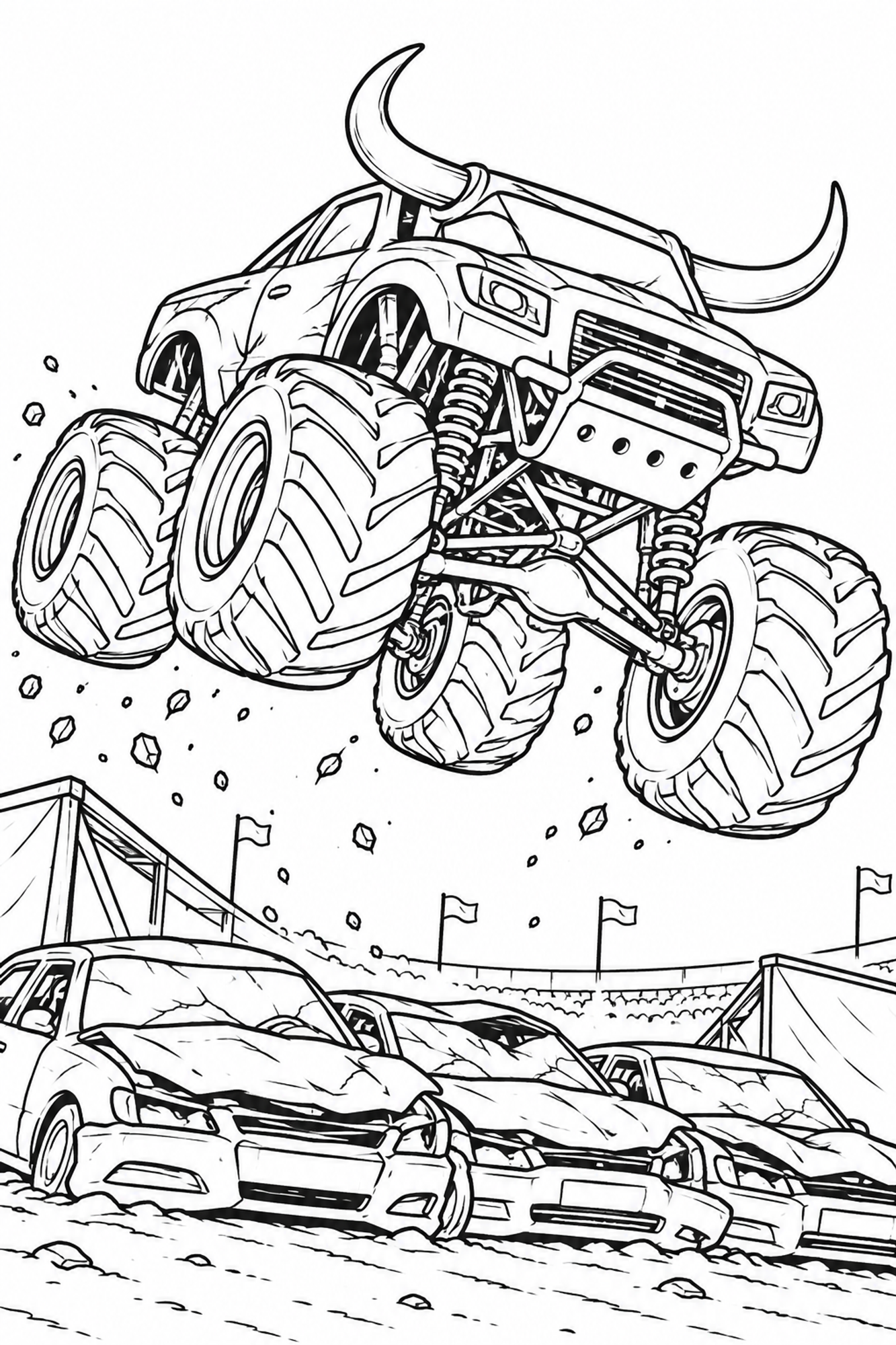 Monstertruck mit Hörnern