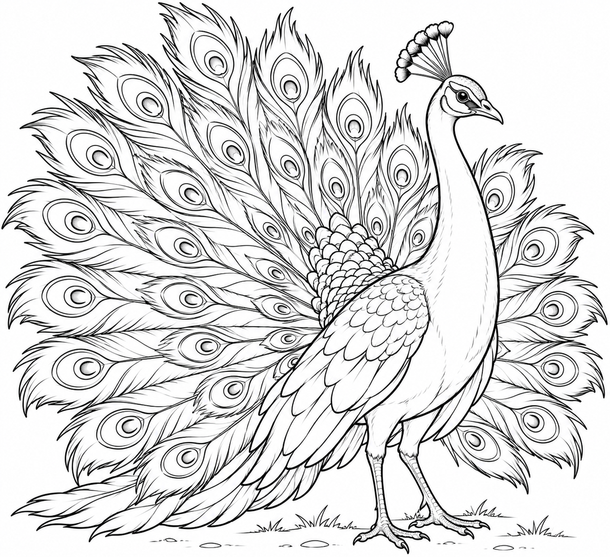 Pfau schlägt ein Rad