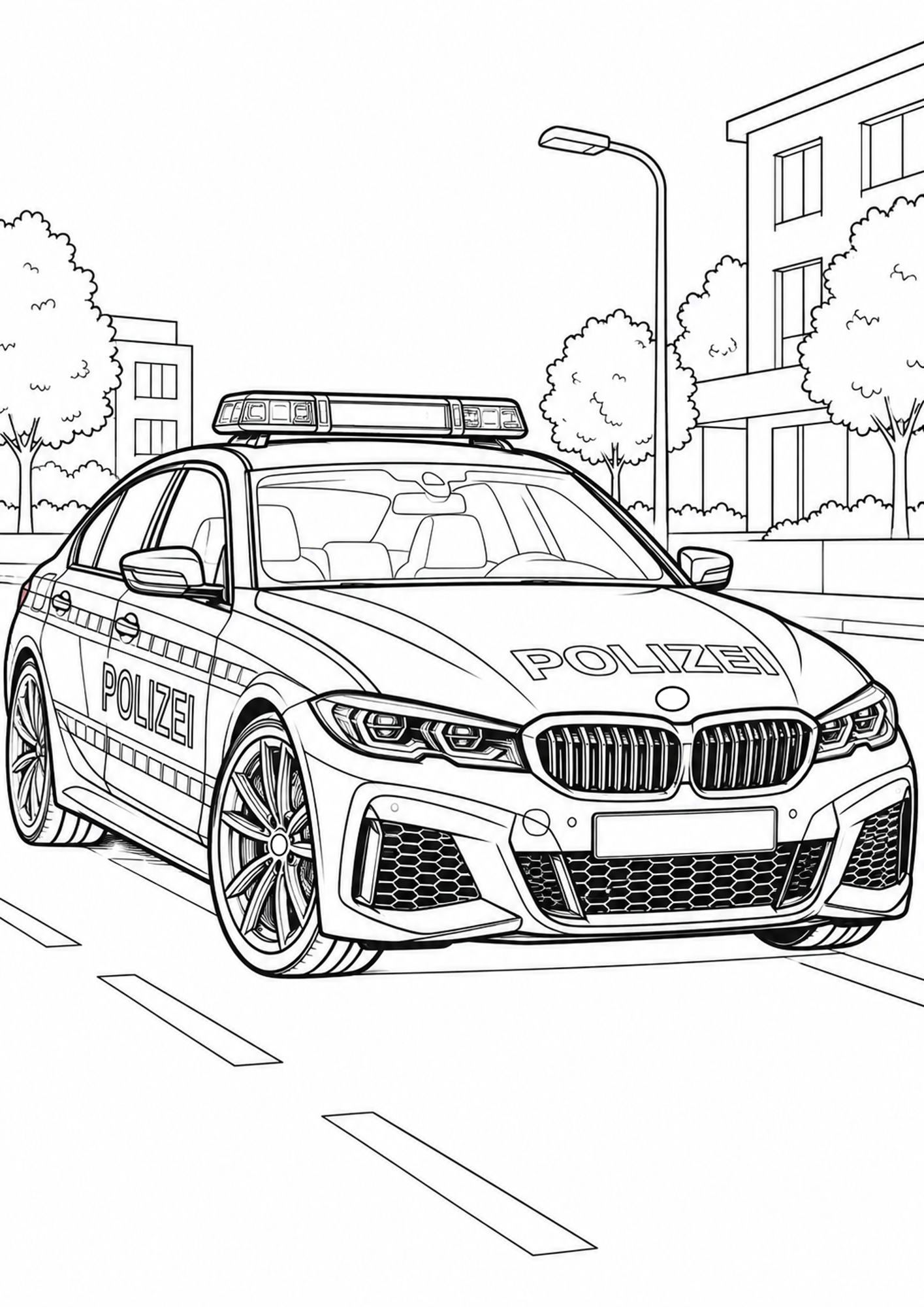 Polizeiauto in der Stadt