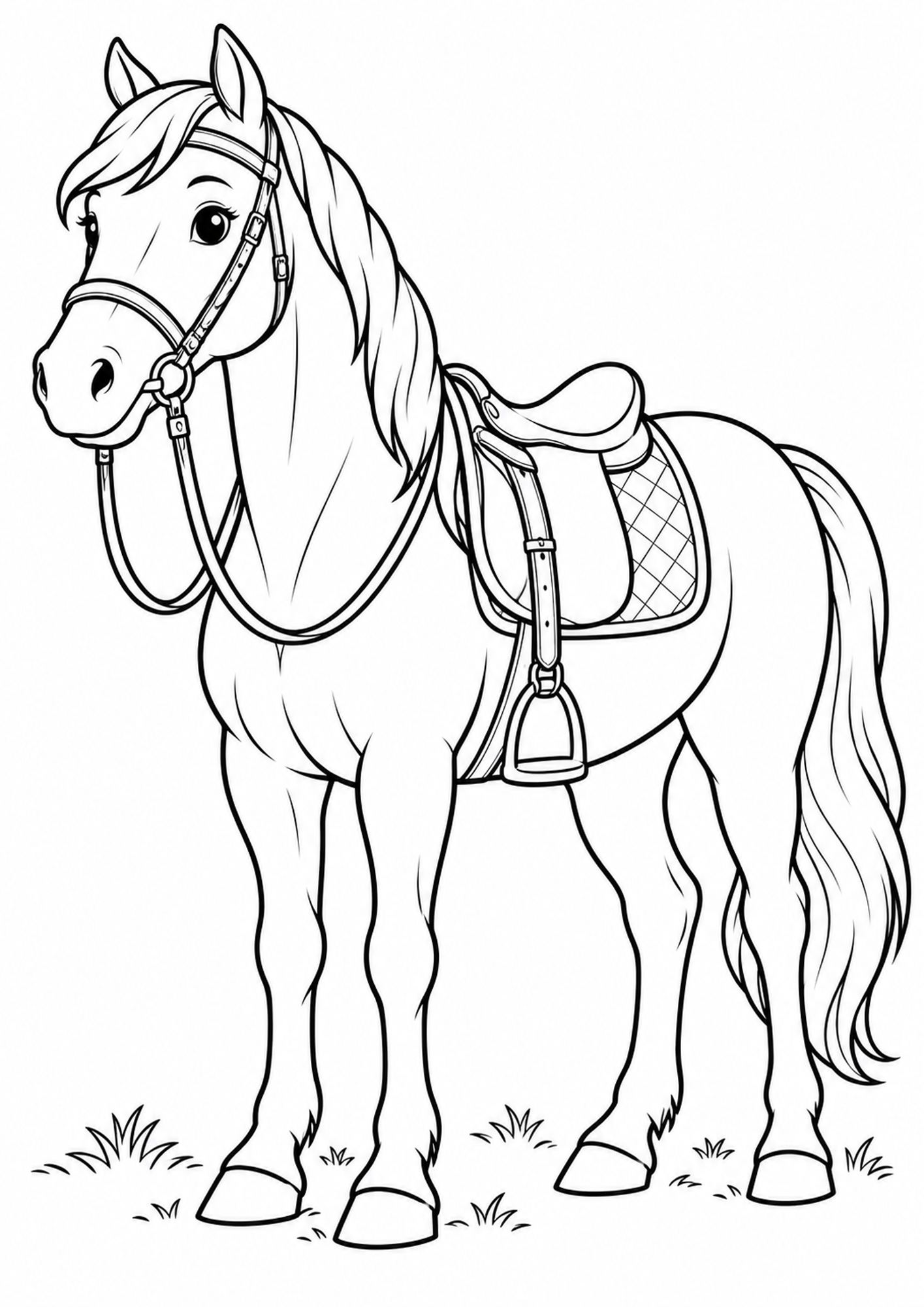 Pony mit Sattel