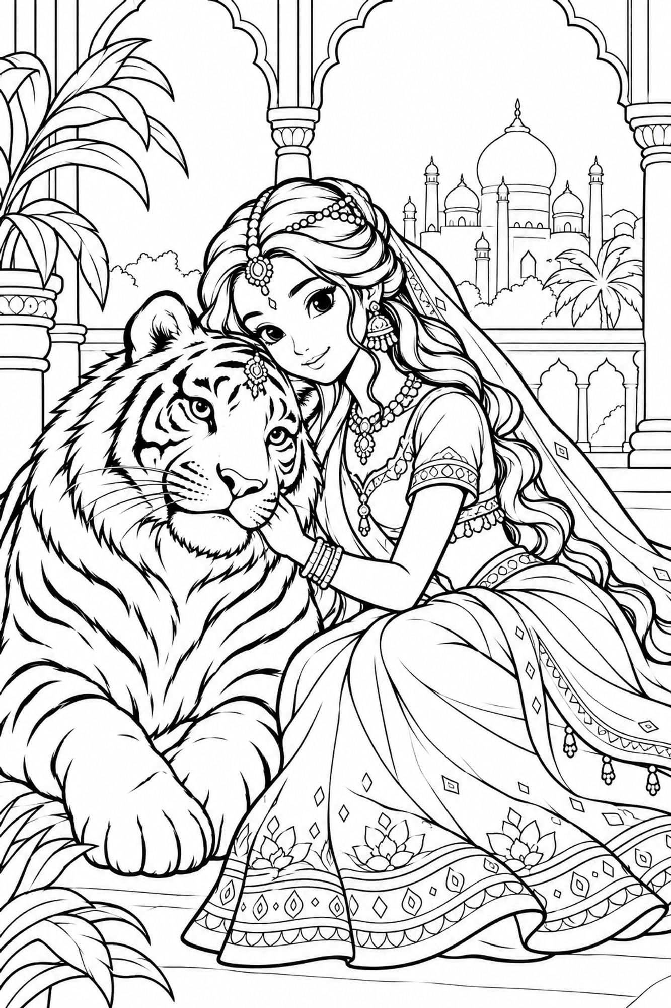 Prinzessin mit Tiger