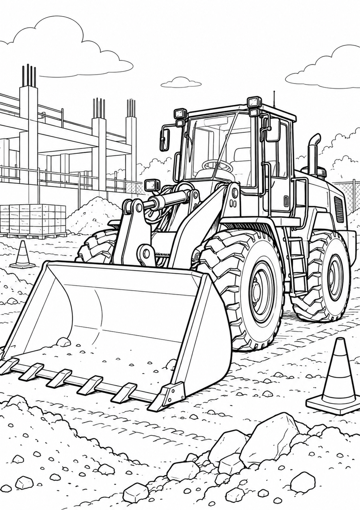Radlader auf der Baustelle