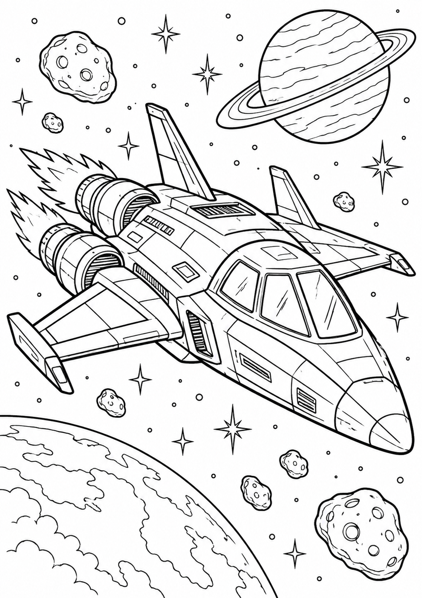 Raumschiff im All