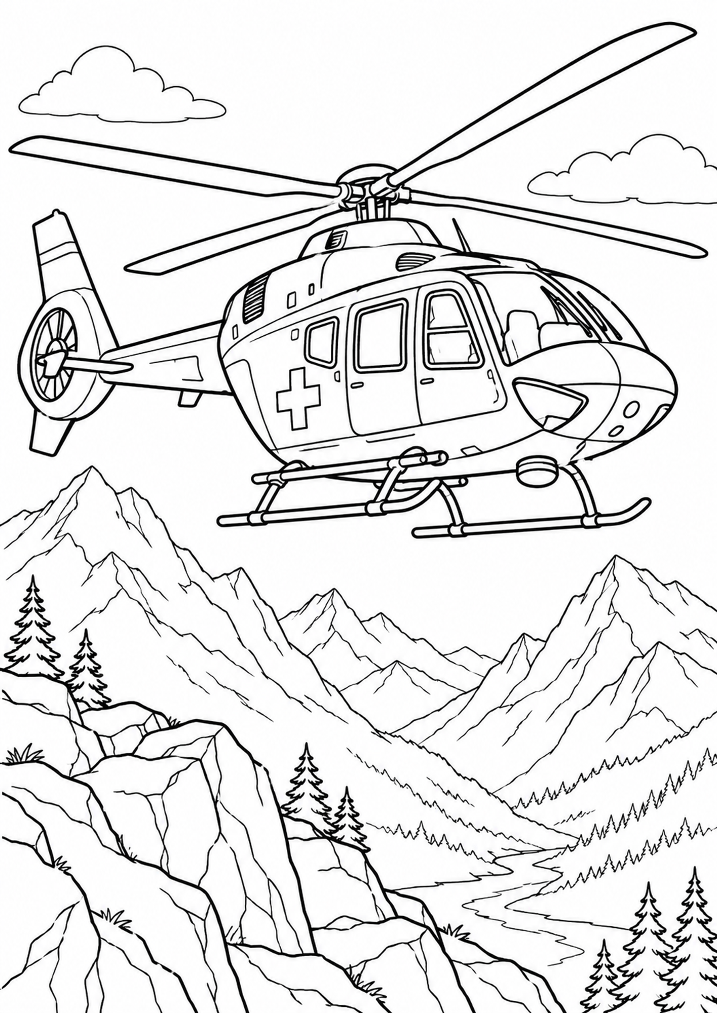 Rettungshubschrauber in den Bergen