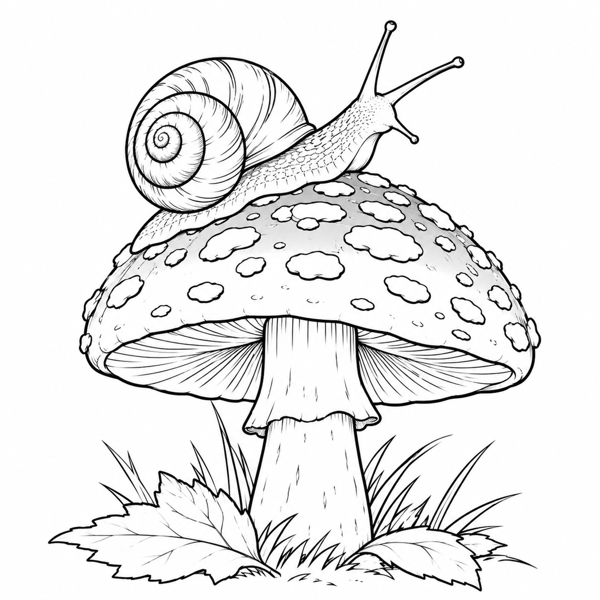 Schnecke auf dem Fliegenpilz