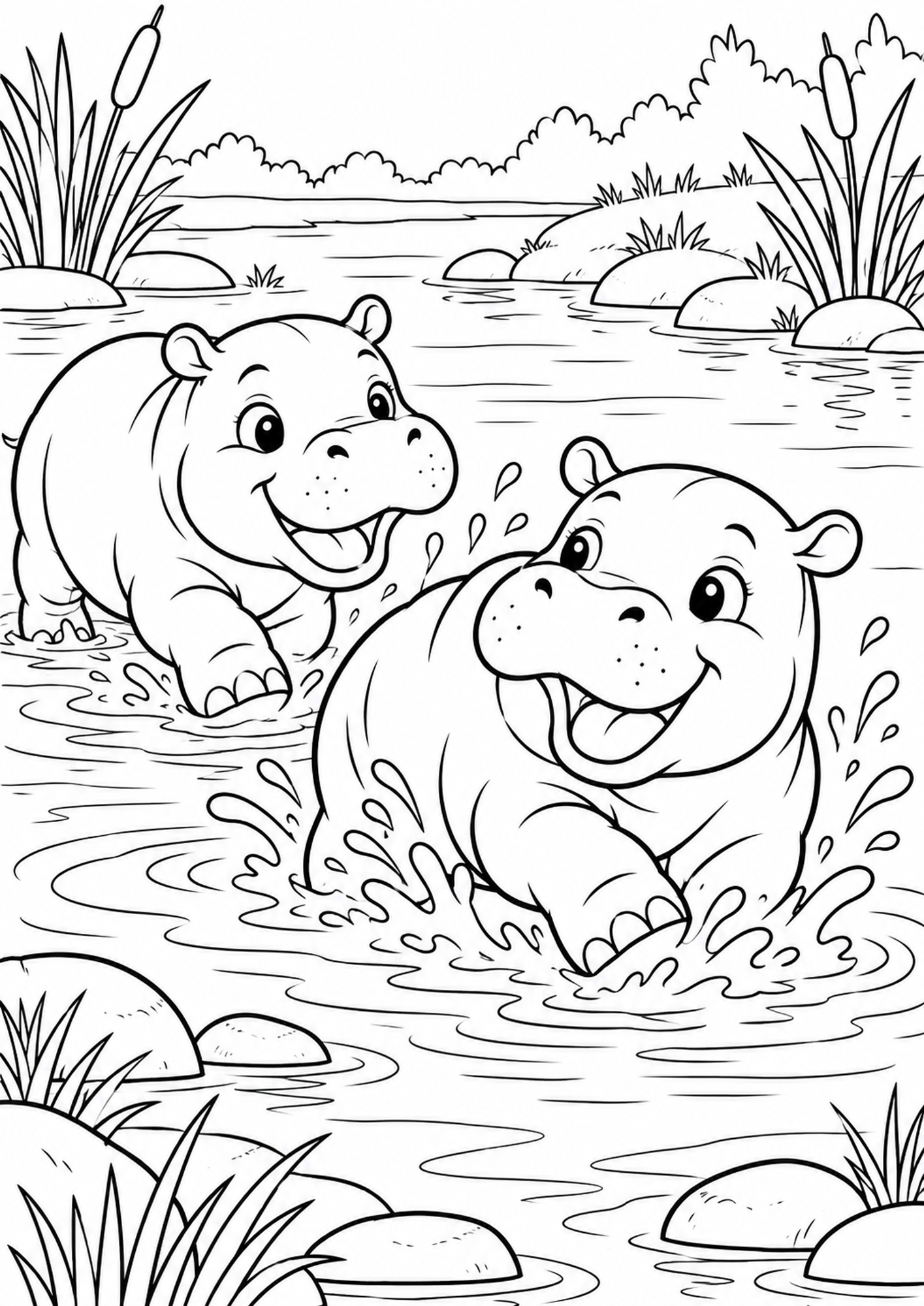 Spielende Nilpferdbabys