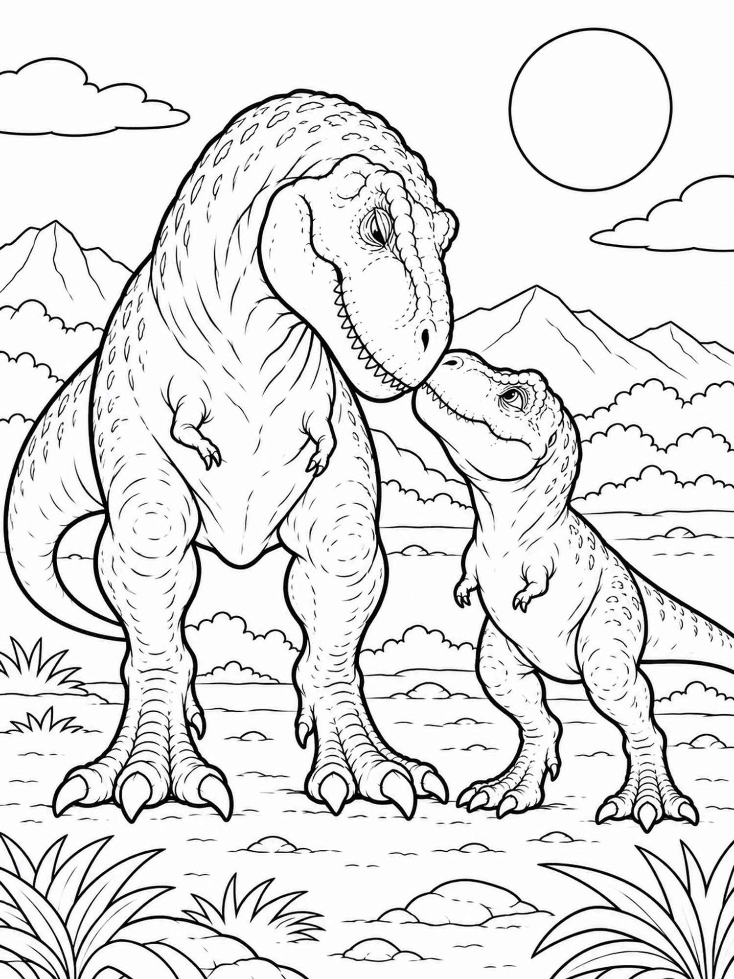T-Rex-Mama mit Kind