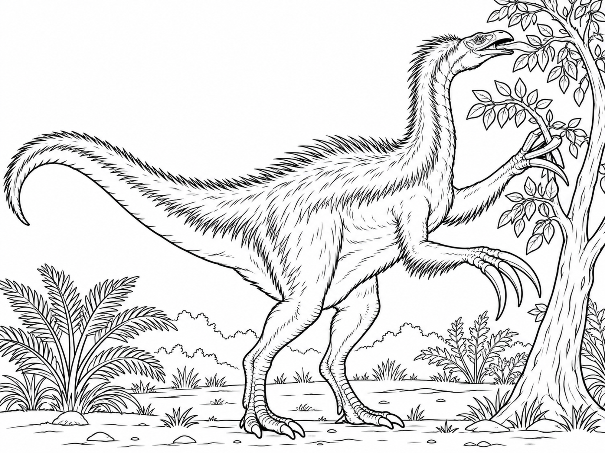 Therizinosaurus am Baum