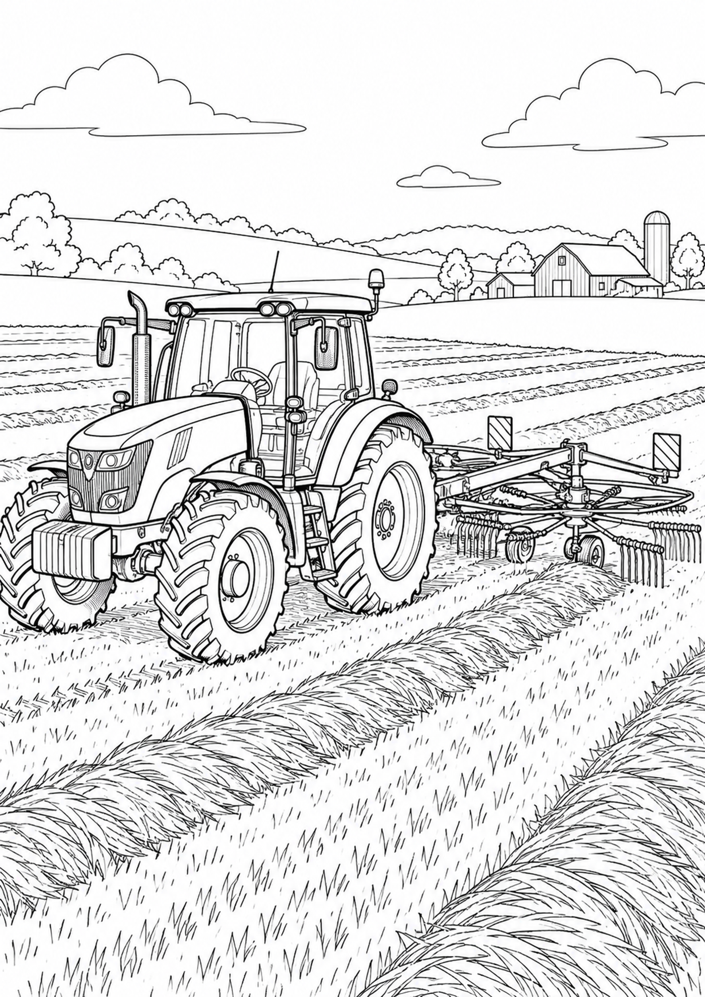 Traktor mit Kreiselschwader