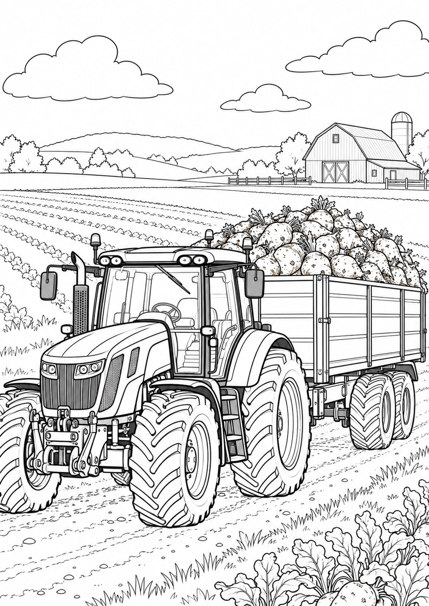 Traktor mit Zuckerrüben