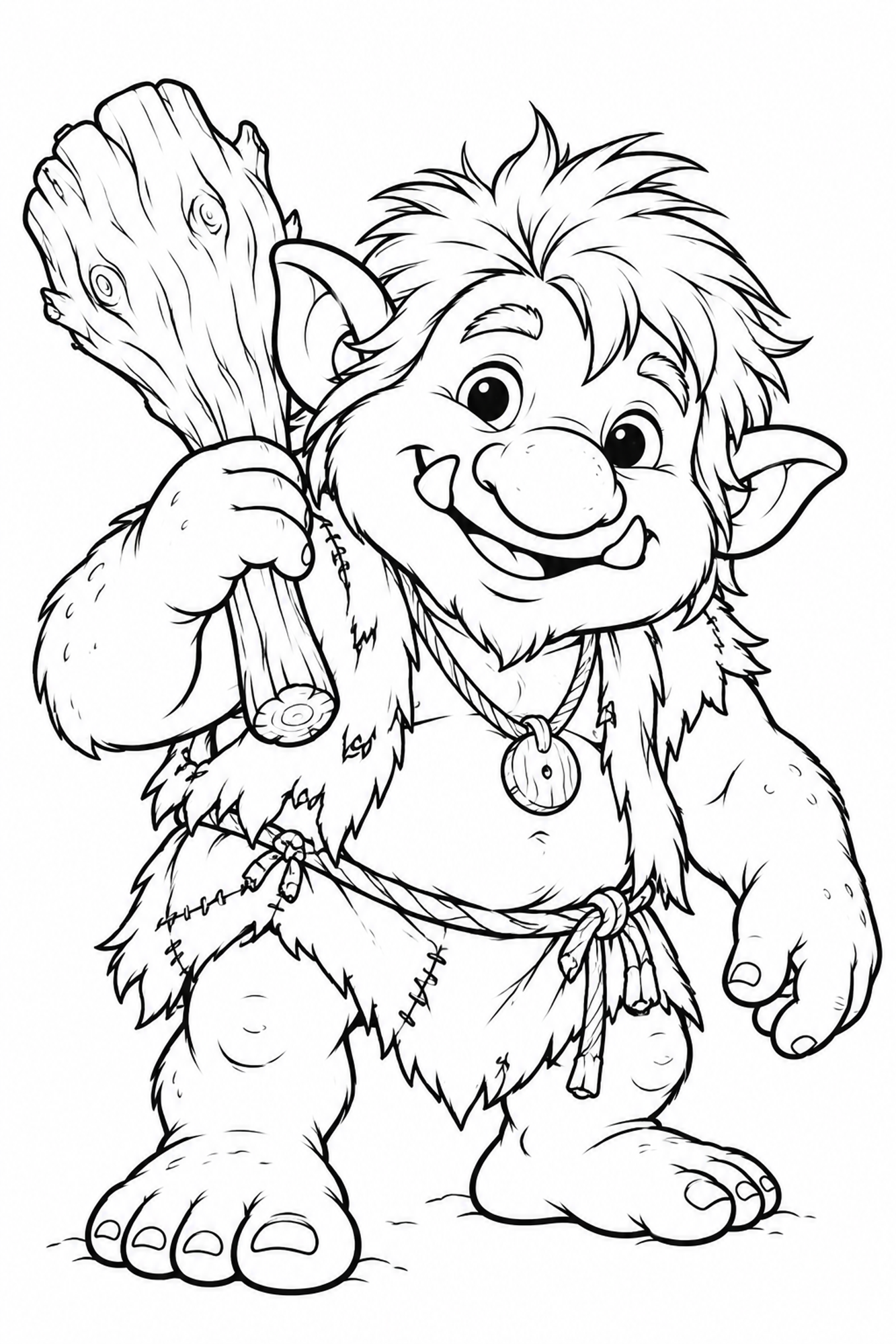 Troll mit Holzkeule