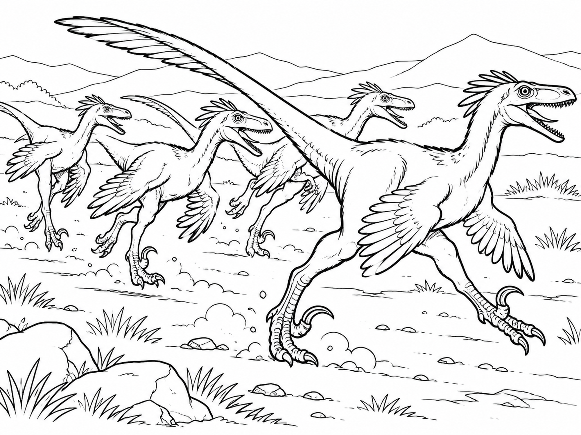 Velociraptoren auf der Jagd