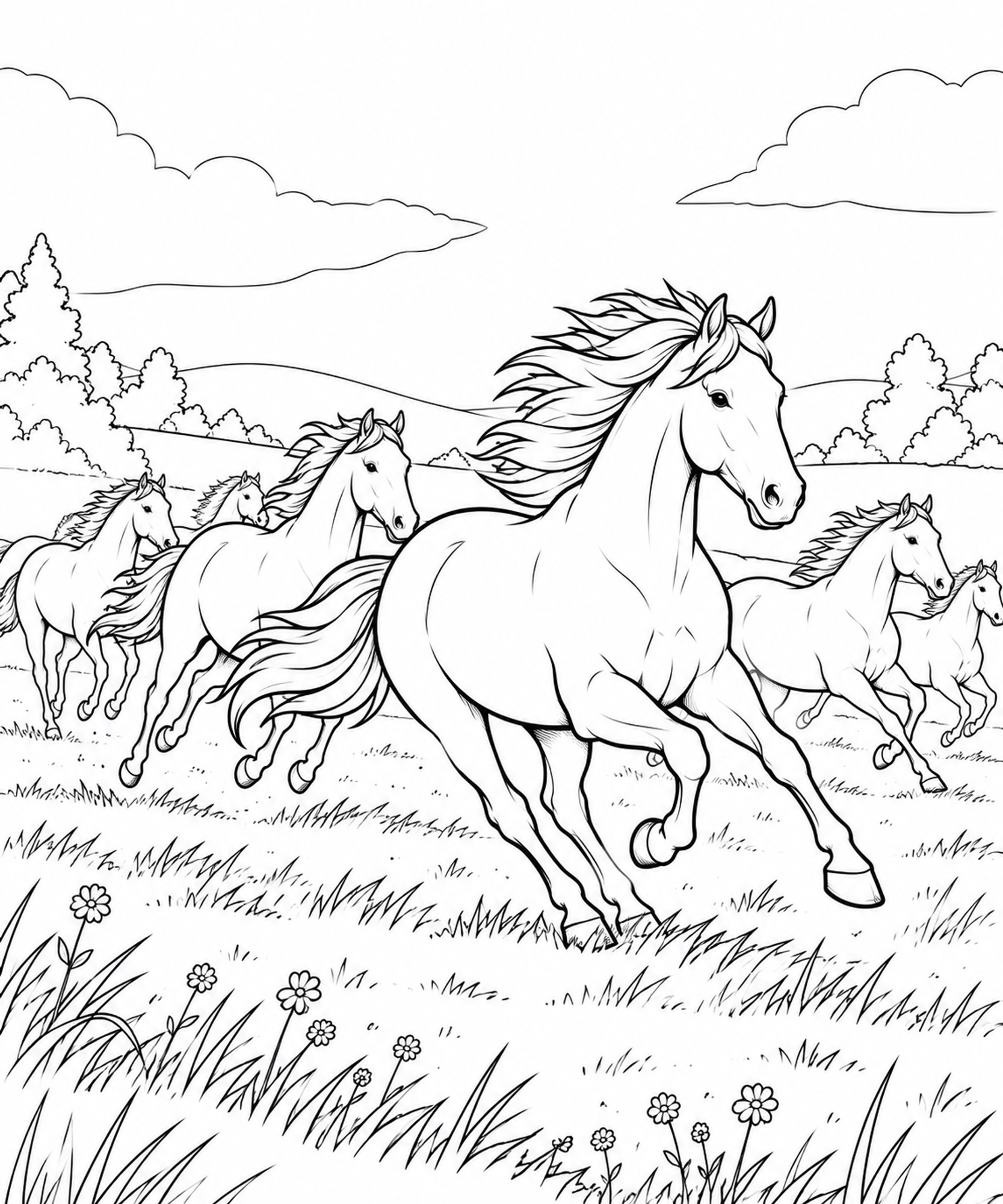 Wildpferde im Galopp