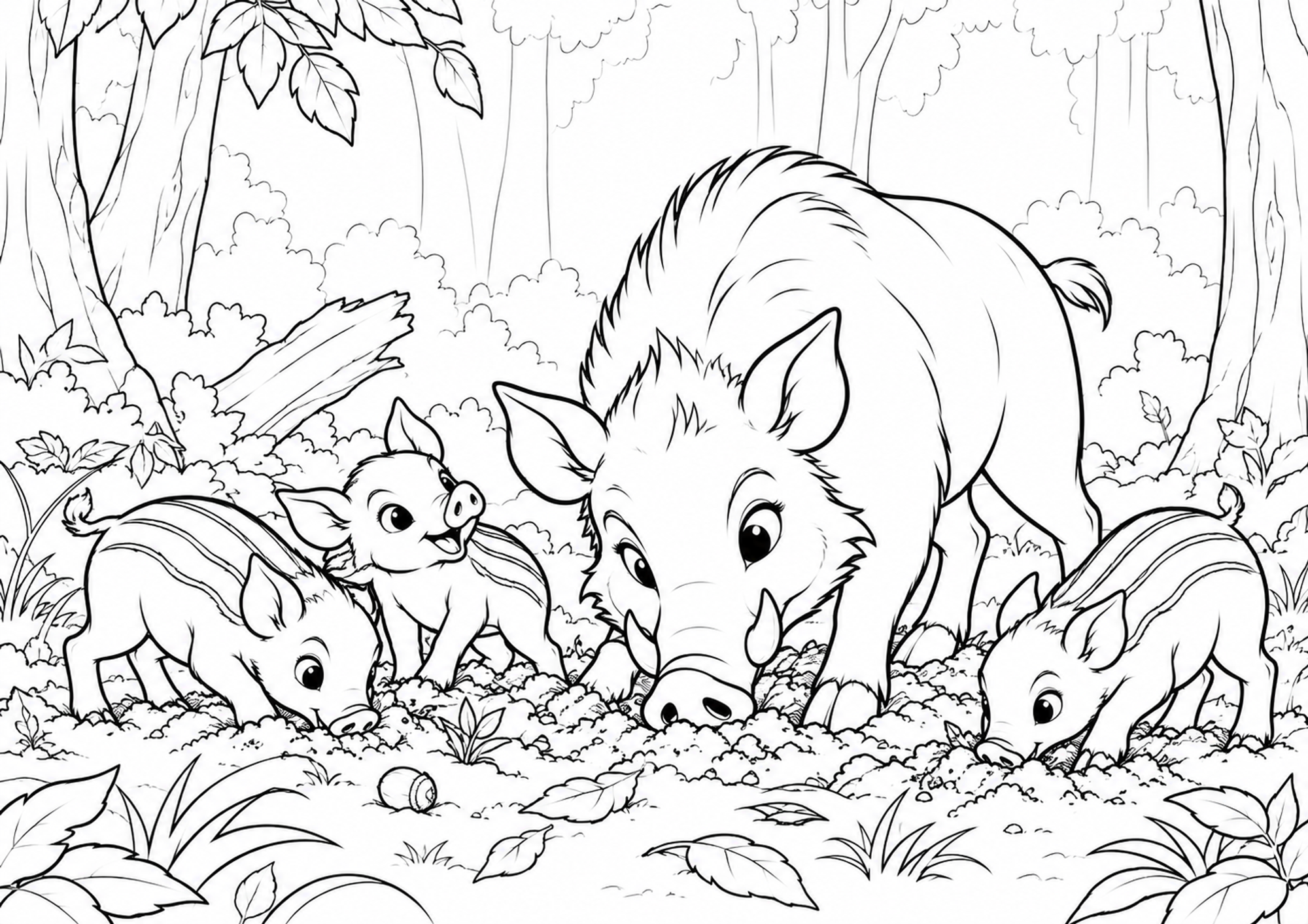 Wildschweinfamilie